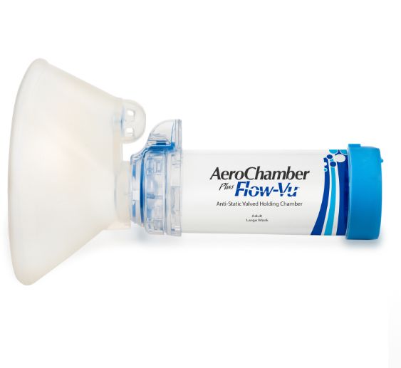 AEROCHAMBER PLUS FLOW-VU Chamber (Mavi, Yetikin Tip) - (Blue, Adult Type)