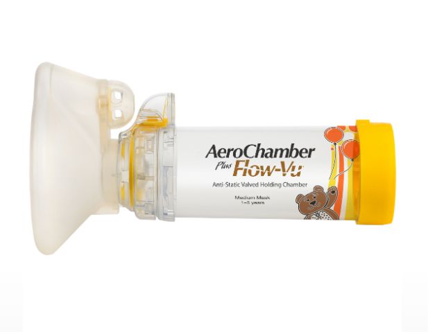 AEROCHAMBER PLUS FLOW-VU Chamber (Sar, ocuklar iin 1-5 Ya) - (Yellow, For Children 15 Years)